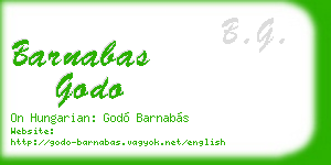 barnabas godo business card